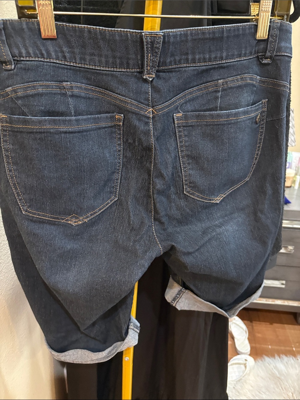 Democracy Dark Blue Boyfriend Jeans Shorts - Picture 4 of 4